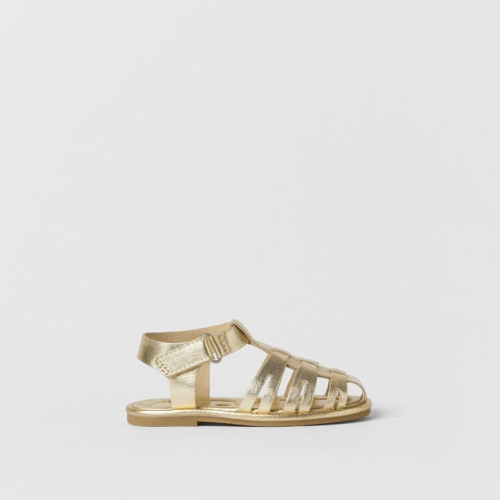 Zara Baby Golden Fisherman Sandals - NWT - Size 9.5